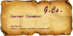 Gerner Csombor névjegykártya